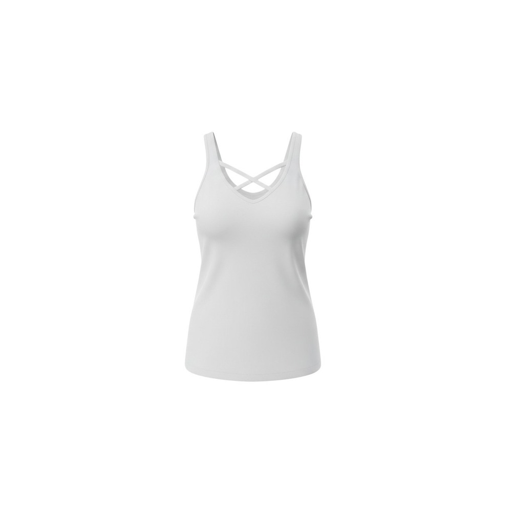 Rue21 Tank Top Womens Medium White Crisscross V-Neck Strappy Sleeveless